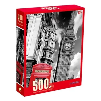 Puzzle me kullën Big Ben dhe kabinë telefonike të kuqe (500 copë)