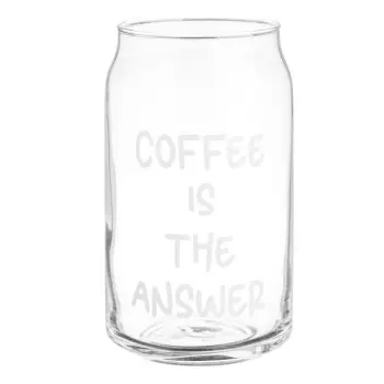 Gotë qelqi për kafe "Coffee is the Answer" 500 ml