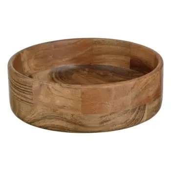 Tas i rrumbullakët dru natyral në ngjyrë kafe Ø21.5x7.5cm - 1.5L