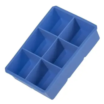 Forma akulli prej silikoni, katrore, me 6 kuba akulli, blu, 16.5x11x4.5cm