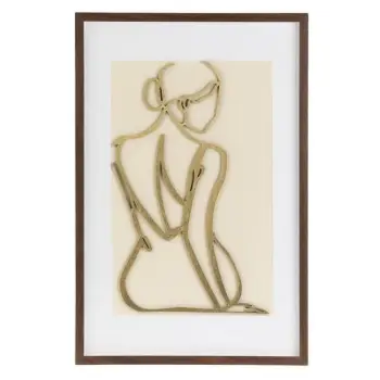 Kornizë dekorative 3D vajzë me detaje gold 40x60cm