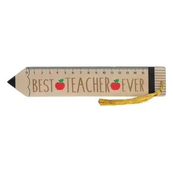Vizore dekorative druri në formë lapsi me thekë, me mesazhin "Best Teacher Ever" 20.5x0.4x4cm
