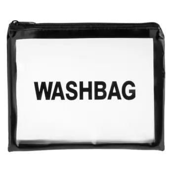 Çantë udhëtimi transparente me konture të zezë "Washbag"21x17cm