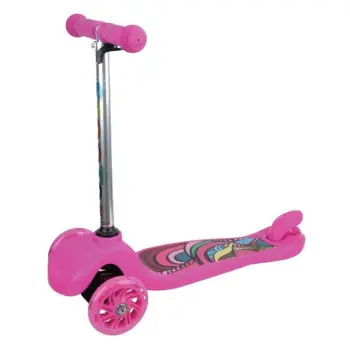 Skuter fuchsia për vajza me rrota ndriçuese LED