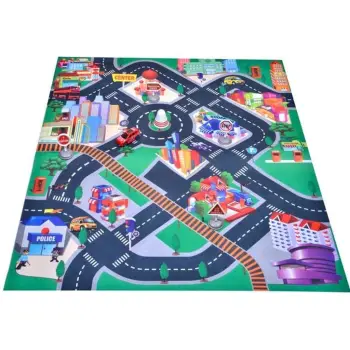 Play mat with racing vehicle 80x70cm