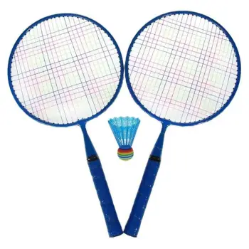 Set raketash badmintoni për fëmijë, plastike, blu, me top 46cm - 3 copë
