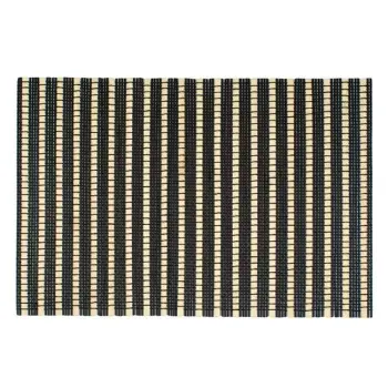 Runner për tavolinë prej bambuje me vija, ngjyrë bezhë dhe e zezë 45x30.5 cm