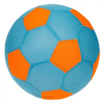 Top futbolli plazhi prej pëlhure, blu dhe portokalli 22cm