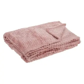 Batanije velvet teke, ngjyrë rozë e butë “Powder Pink PopCorn” 130x160