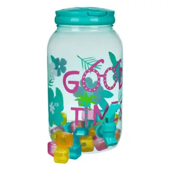 Shishe plastik ngjyrë turkuaz "Good Times" me rubinet dhe 24 kuba akulli plastik, kapacitet 3.8 litra.