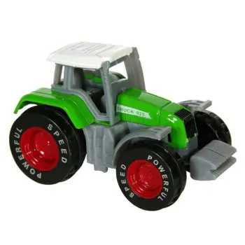 Mjet traktor në miniaturë jeshile e kuqe 1:64