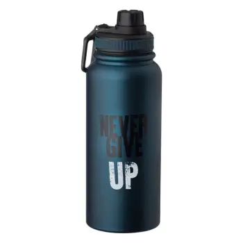 Shishe uji izotermik blu me dizajn "Never Give Up" - 950 ml