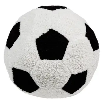 Jastëk dekorativ top futbolli i bardhë i zi 28cm
