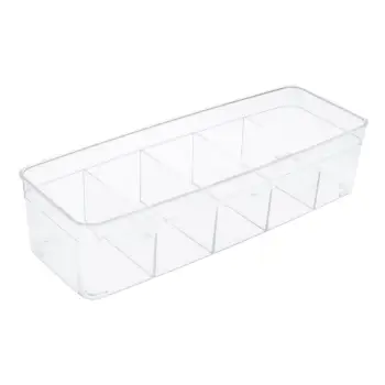 Organizues sirtar plastik transparent me 5 ndarje 30x11x7.5cm