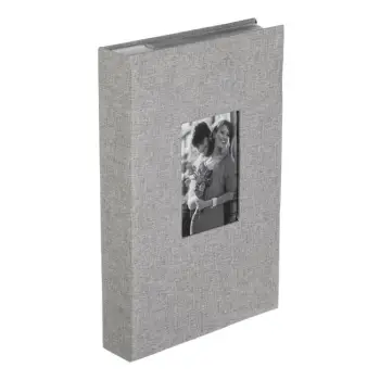 Album fotografik me 300 vende ngjyrë gri me foto në kopertinë 22x32.5cm