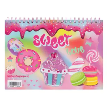 Bllok spirale për vizatim A4 Konfeti me donuts - 40p