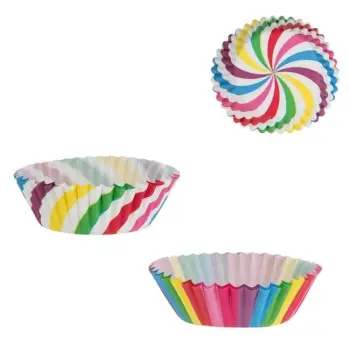 Letra pjekje pastiçerie me vija me ngjyra "Let's Party" 10.5cm - 100 copë.