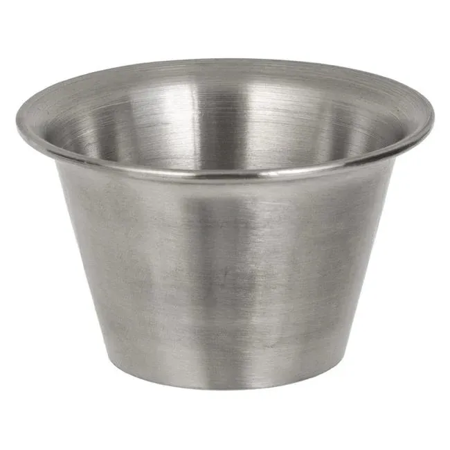 Tas për servirje për salca metal argjendi të rrumbullakët 75ml - 1