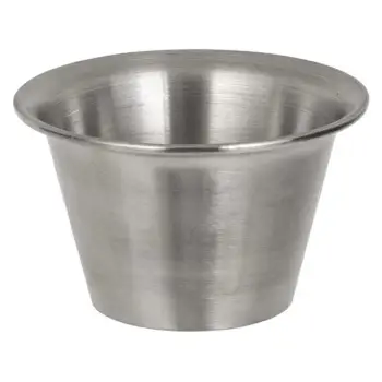 Tas për servirje për salca metal argjendi të rrumbullakët 75ml