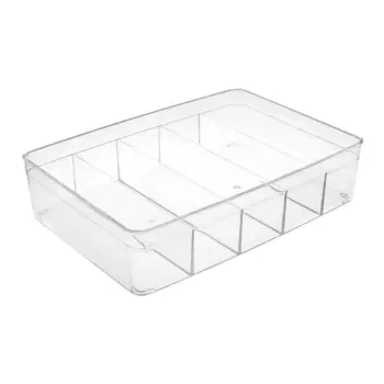 Organizues plastik transparent me 5 ndarje për sirtarë 30x21x7,5 cm