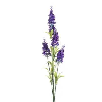 Degë dekorative livando me 5 lule në ngjyrë vjollce të errët 70cm