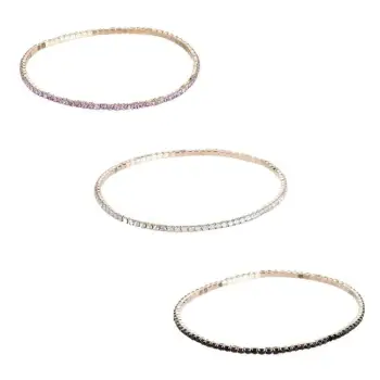 Set byzylykësh ngjyrë ari, elastik me diamant - 3 copë