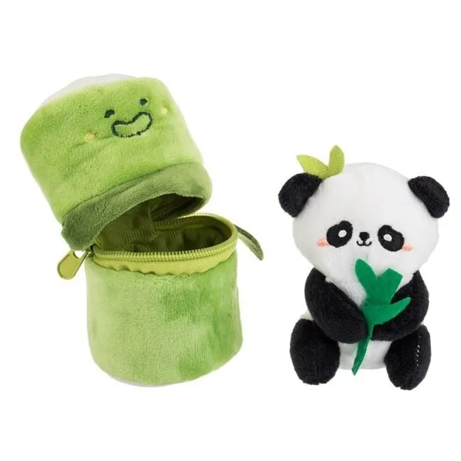 Panda prej pelushi brenda një bambuje jeshile 11cm - 1