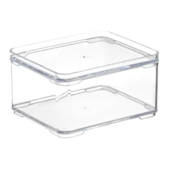Kuti organizuese plastike transparente e grumbullueshme 10x9x5.5cm