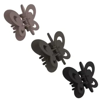 Kapëse flokësh për femra, e zezë mat, ngjyrë bezhë, 6cm - 3 copë.
