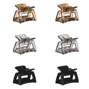 Set kapëse flokësh katrore gri, kafe, të zeza për femra 3,5cm - 6 copë