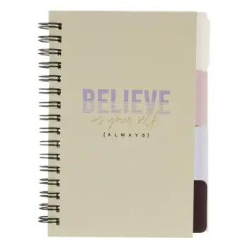 Notepad a6 bezhë me 4 tema me printim "beso" - 80 faqe