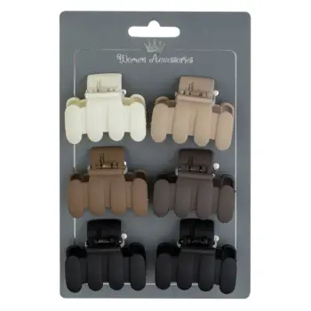 Kapëse flokësh për femra ngjyra toke mat 4.5cm - 6 copë.