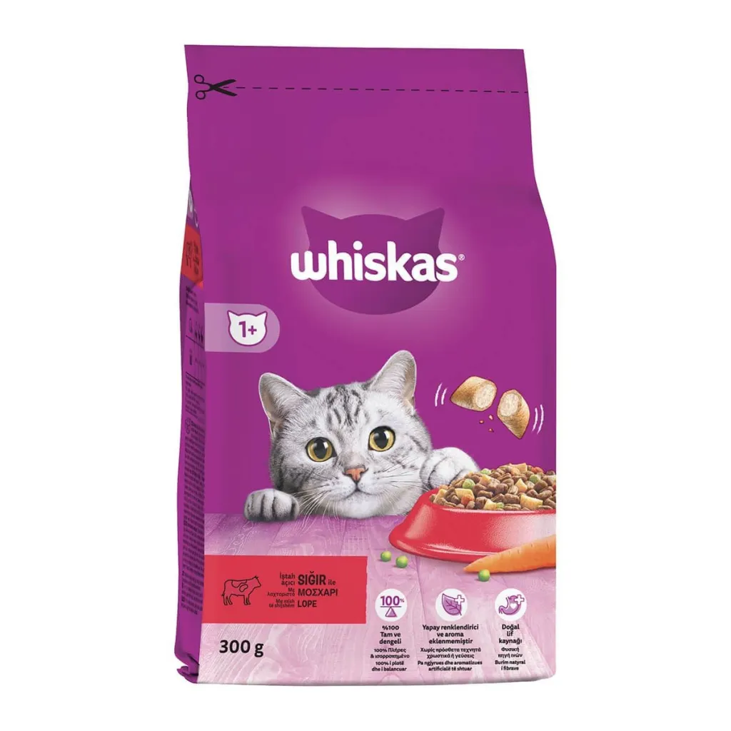 Ushqim mace i thatë viçi Whiskas 300gr - 1