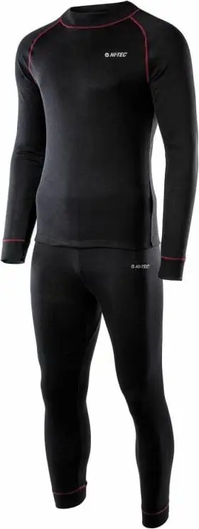 Set termo për meshkuj Hi-Tec SORIN, madhësia 2XL, 100% poliester, i zi