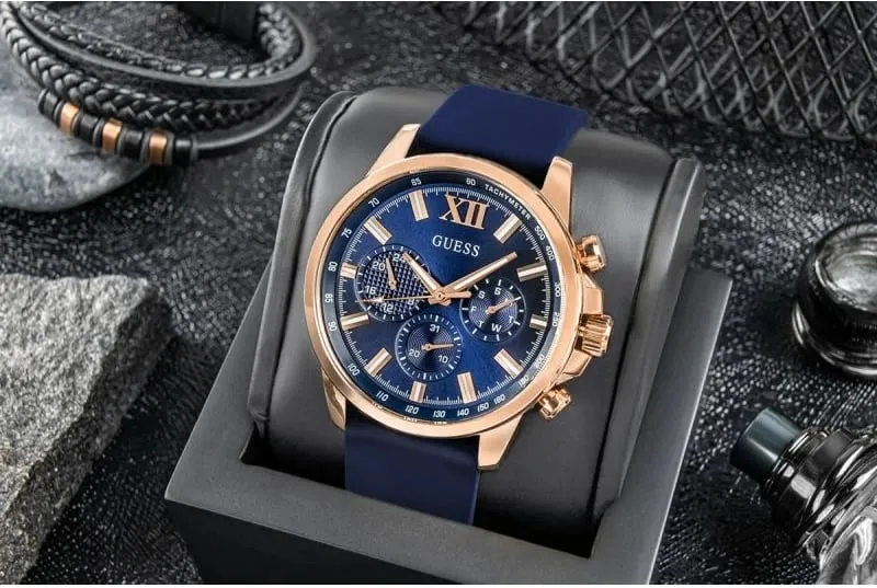 Orë dore për meshkuj Guess, blu - 5