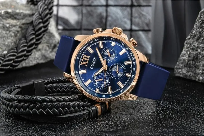 Orë dore për meshkuj Guess, blu - 6