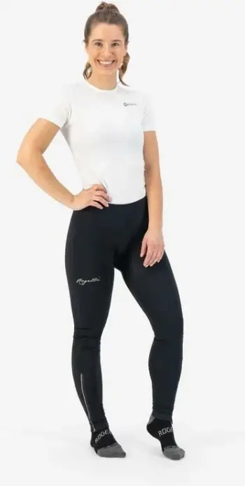 Leggins për femra Rogelli Core, pëlhurë elastike, xhep me zinxhir, të zeza