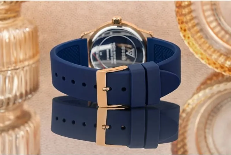 Orë dore Guess për femra, navy blue - 7