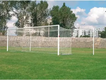 Rrjetë porte futbolli Netex, 7.5 x 2.5 x 0.8 x 2 m, PE 4 mm, set 2 copë, e bardhë