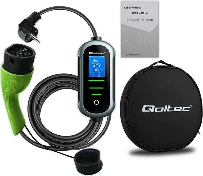 Karikues portativ EV Qoltec Mobile, Type 2, 3.5kW, 5m, i zi - 5