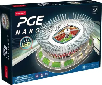 Puzzle 3D Cubicfun PGE Narodowy, 144 pjesë, me LED