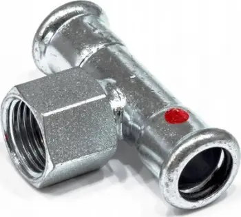 Tee presuese çeliku SANHA SANHA Therm ZWxGWxZW 28x1/2x28, galvanizuar, me unaza EPDM