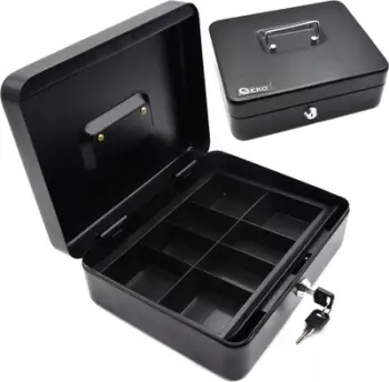 Kuti parash Metal Cash Box, 250x200x90mm, me çelës, gri
