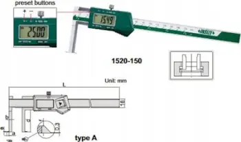Kaliper dixhital pa markë 0-150mm, ekran elektronik, i argjendtë