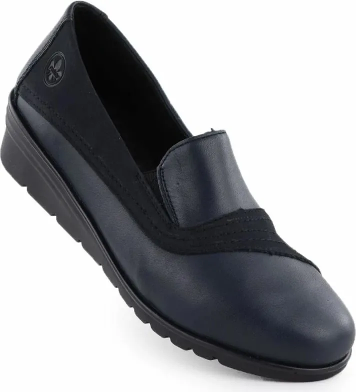 Këpucë me take për femra Rieker, navy blue - 1
