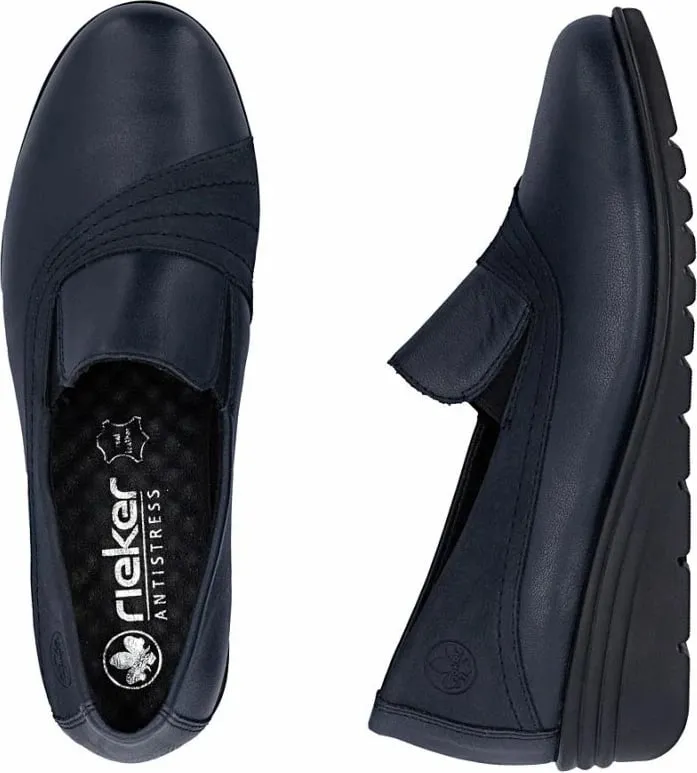 Këpucë me take për femra Rieker, navy blue - 3