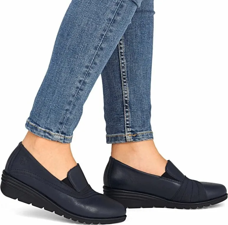 Këpucë me take për femra Rieker, navy blue - 5