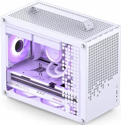 Kuti PC Jonsplus Z20, Micro ATX, me dorezë bartëse, e bardhë - 1
