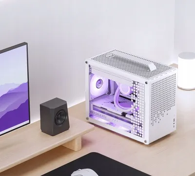 Kuti PC Jonsplus Z20, Micro ATX, me dorezë bartëse, e bardhë - 4
