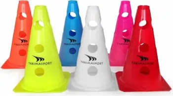 Kon sportiv Yakima Sport Cone 10062, 23 cm, me vrima, i bardhë